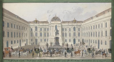 Arrivo alla corte attraverso la Josephsplatz dell